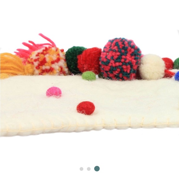 White Wool Felt Stocking - Picture 3 of 9